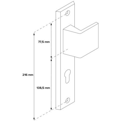 TOTAL vchodová kľučka-madlo INOX pravá