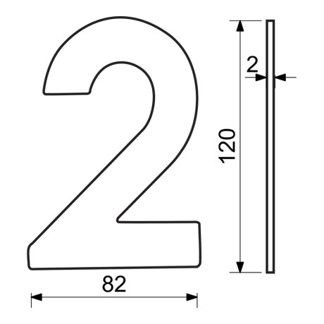 RN.120L.2.MD číslo "2" 120mm medené