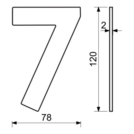 RN.120L.7.MD číslo "7" 120mm medené