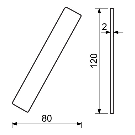 RN.120L./.CE lomítko "/" 120mm čierne matné