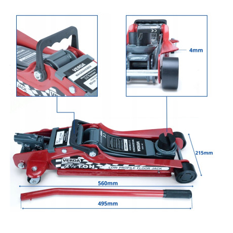 Hydraulický zdvihák nízkoprofilový 2,5T SN10559