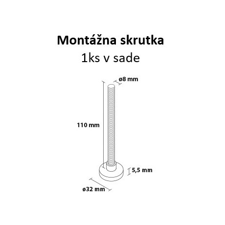 Montážna skrutka k jednostrannému madlu SRPRZE