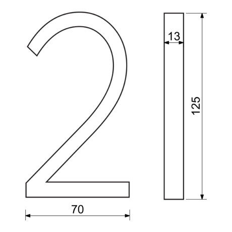 RN.125V.2.CE číslo "2"čierne