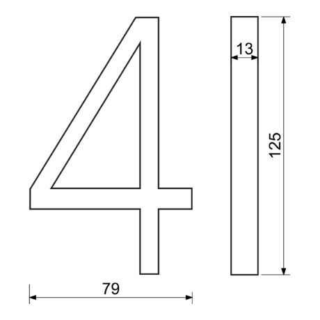 RN.125V.4.CE číslo "4" čierne