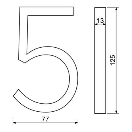 RN.125V.5.CE číslo "5" čierne