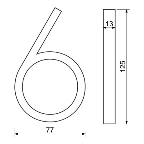 RN.125V.6.CE číslo "6" čierne