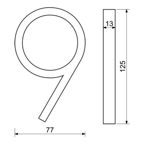 RN.125V.9.CE číslo "9" čierne