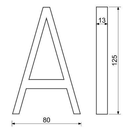 RN.125V.A.CE písmeno "A" čierne