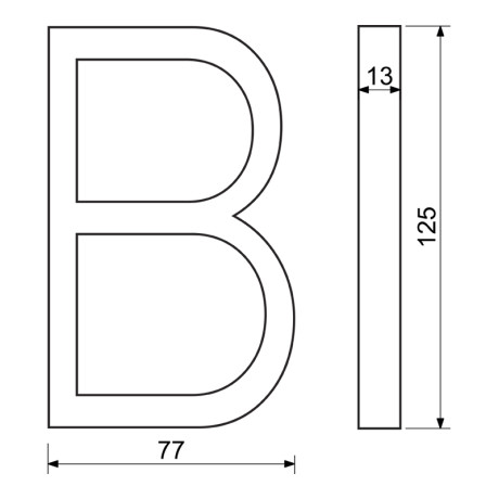 RN.125V.B.CE písmeno "B" čierne