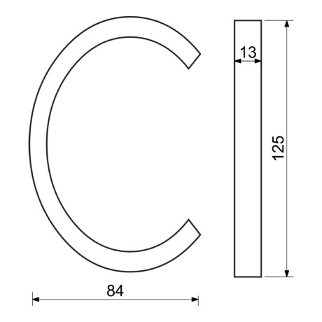 RN.125V.C.CE písmeno "C" čierne